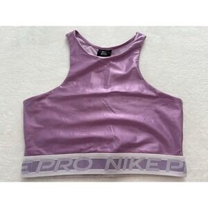 Nike Pro Dri-FIT Purple Athletic Sporty Active Gym Sleeveless Cropped Tank Top S